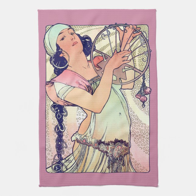 Salome, Alphonse Mucha Geschirrtuch (Vertikal)