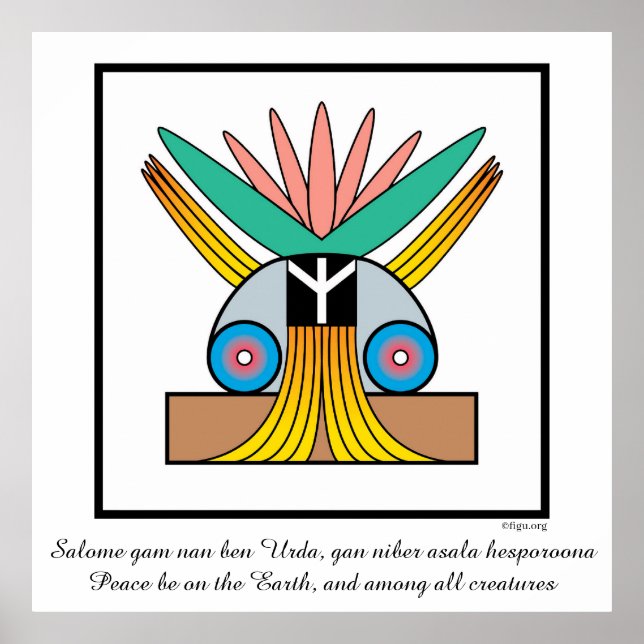 Salome Peace Symbol & Meditation Mantra Poster (Vorne)