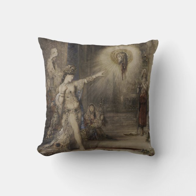 Salome und die Erscheinung durch Gustave Moreau Kissen (Vorderseite)