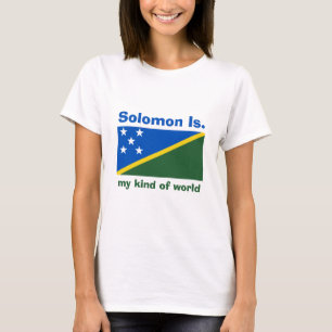 Salomonen Flagge + Karte + Text T-Shirt