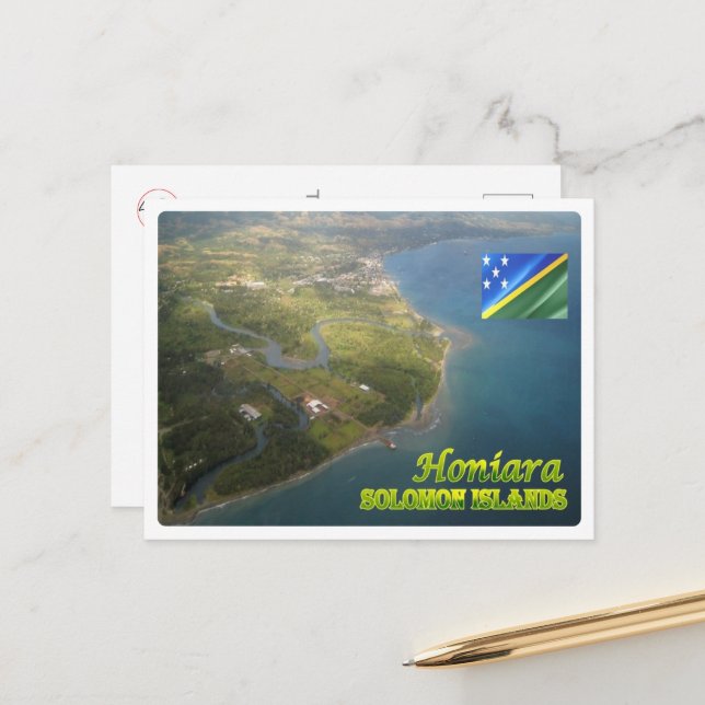 Salomonen - Honiara - Luftbild - Postkarte (Vorderseite/Rückseite Beispiel)