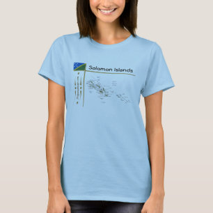 Salomonen Karte + Flagge + Titel T-Shirt