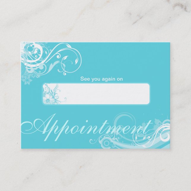 Salon Appointment Card Spa Floral Swirls BB Terminkarte (Vorderseite)