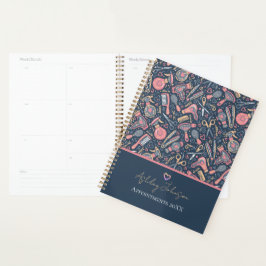 Salon appointment planner — navy, blush & crea planer