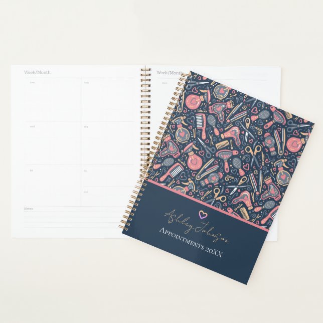 Salon appointment planner — navy, blush & crea planer (Anzeige)