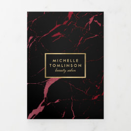 Salon aus schwarzem und rotem Marmor oder Produktb Dreifach Gefaltete Karte