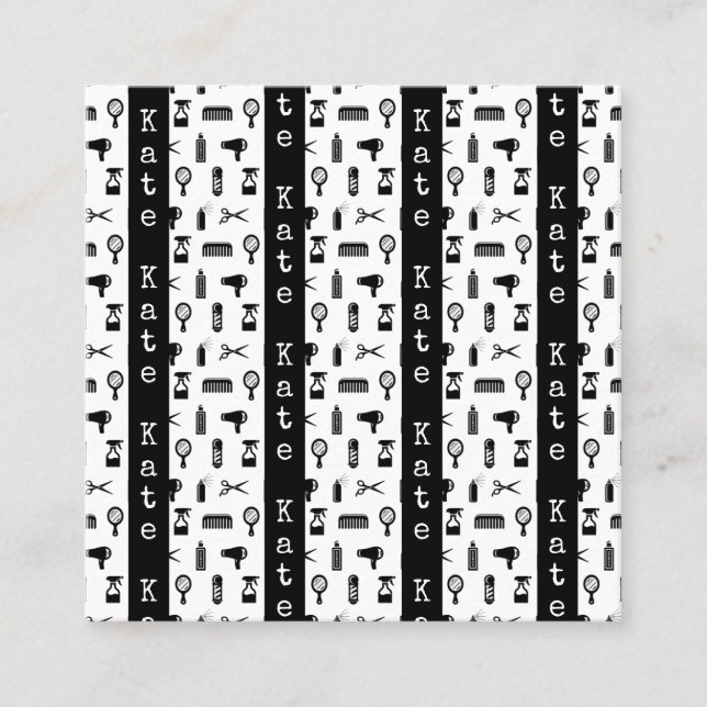 Salon & Barber Friseur Muster INDIVIDUELLE NAME Telefonnummerkarte (Vorderseite)