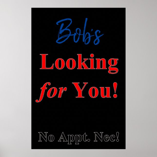 Salon Barbershop Poster auf der Suche nach Ihnen (Vorne)