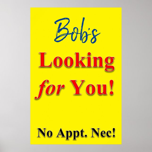 Salon Barbershop Poster auf der Suche nach Ihnen (Vorne)