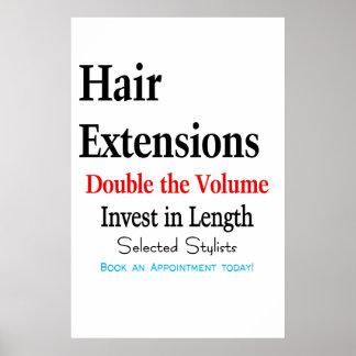 Salon Barbershop Poster Hair Extensions Length