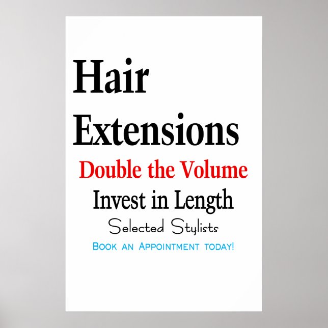 Salon Barbershop Poster Hair Extensions Length (Vorne)