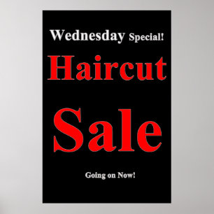 Salon Barbershop Poster Mittwoch Haircut Sale