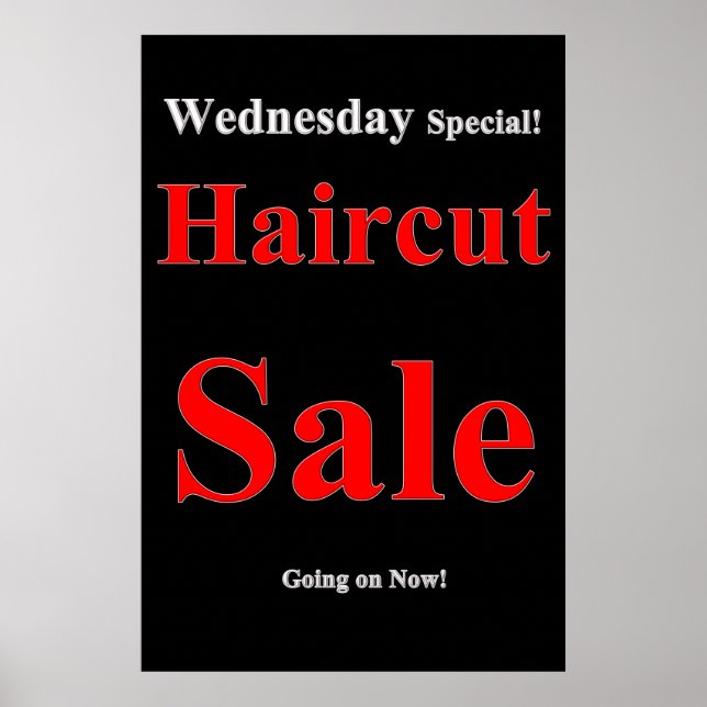 Salon Barbershop Poster Mittwoch Haircut Sale (Vorne)