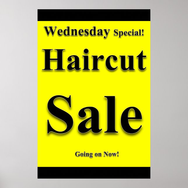 Salon Barbershop Poster Mittwoch Haircut Sale (Vorne)
