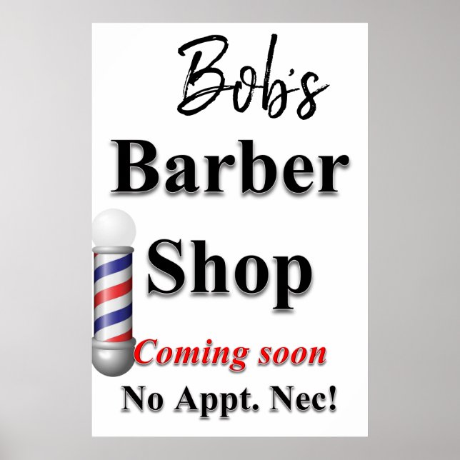 Salon Barbershop Posters Barbershop bald kommen Poster (Vorne)