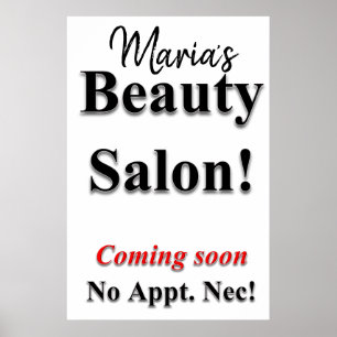 Salon Barbershop Posters Beauty Salon Coming Soon Poster
