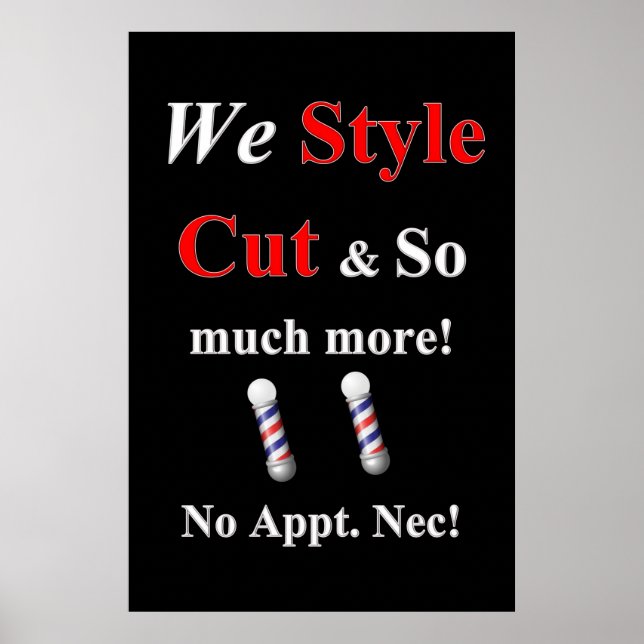 Salon Barbershop Posters Cut Style Barber Poster (Vorne)