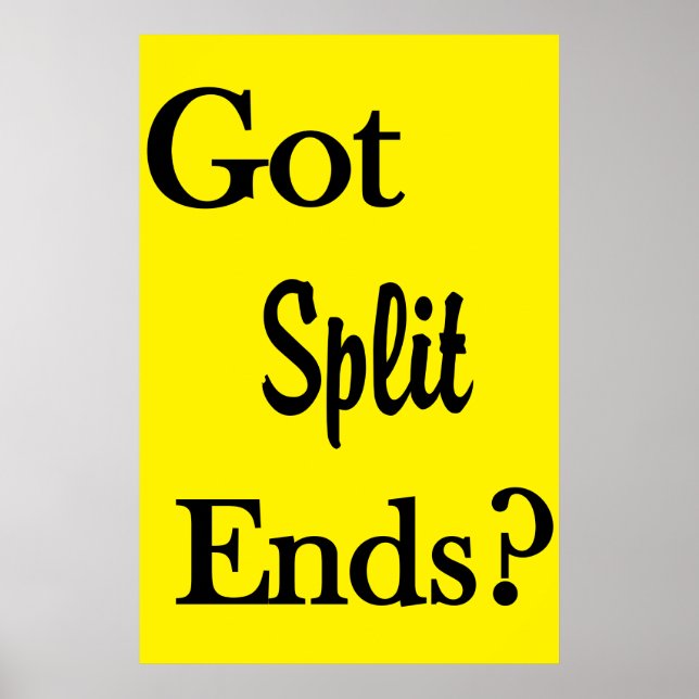 Salon Barbershop Posters Got Split Ends? Poster (Vorne)