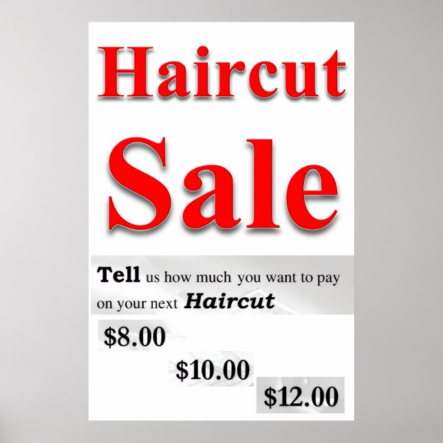 Salon Barbershop Posters Haircut Sale How much Pay Poster (Vorne)