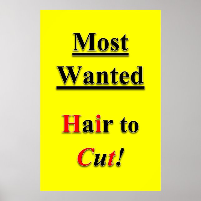 Salon Barbershop Posters Haircut Sale Most Wanted Poster (Vorne)