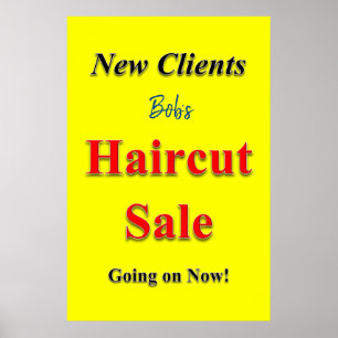 Salon Barbershop Posters Haircut Sale Poster