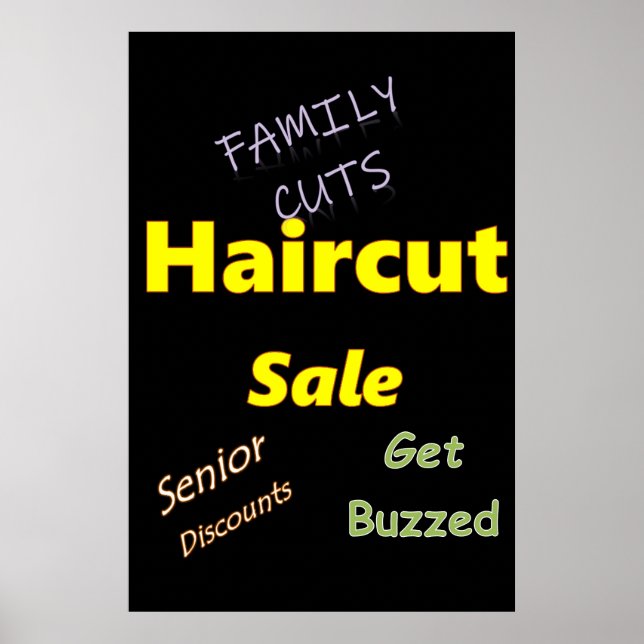 Salon Barbershop Posters Haircut Sale Poster (Vorne)