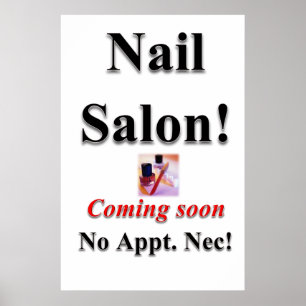 Salon Barbershop Posters Nail Salon Coming Soon Poster