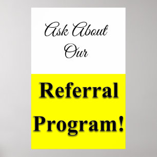 Salon Barbershop Posters Referral Program Yellow Poster
