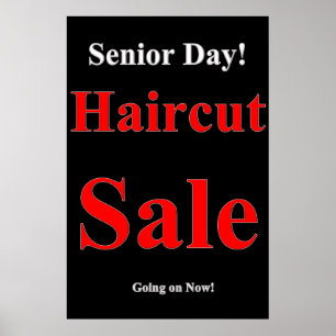Salon Barbershop Posters Senior Day Haircut Sale Poster