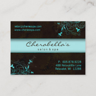 Salon-Blumen-elegante Türkis-Verabredungs-Karte Terminkarte