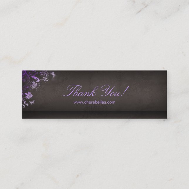 Salon Bookmark Spa Butterfly Floral purple Mini Visitenkarte (Vorderseite)