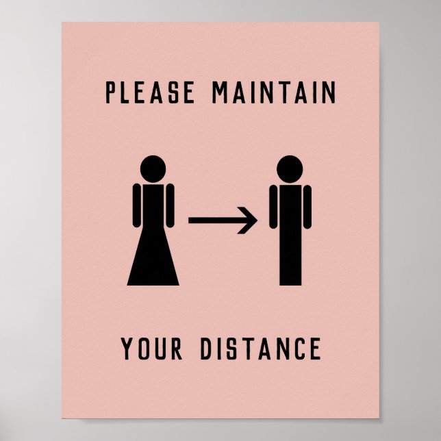 Salon Business Covid physische Distanzierung rosa Poster (Vorne)