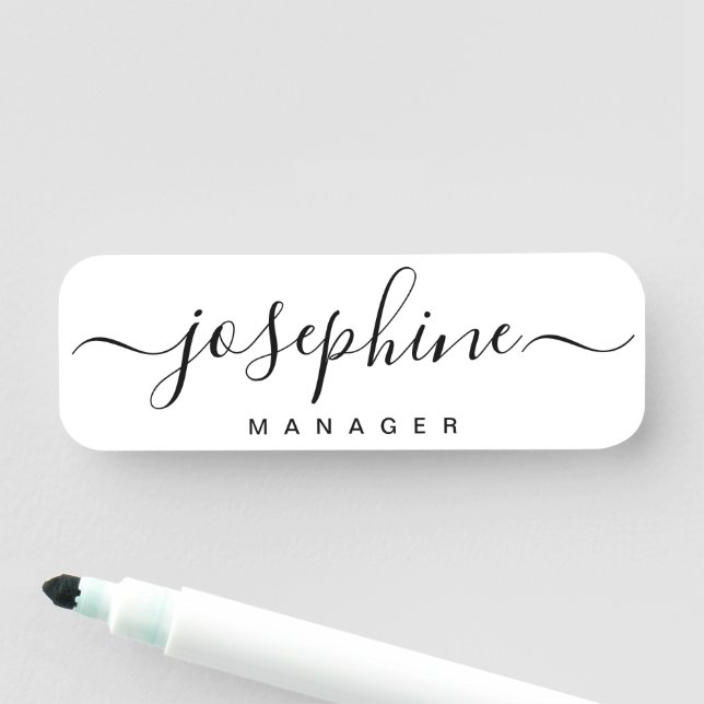 Salon Business Simple Elegante Custom Script Name Namensschild (Beispiel)