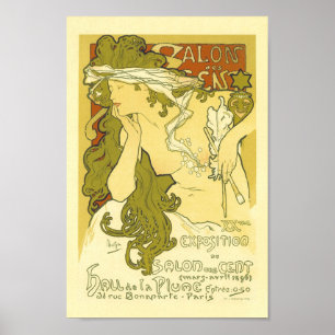Salon de Cents Bella De La Plume Vintage Französis Poster