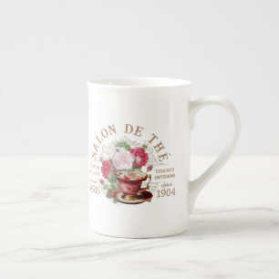 Salon de Thé Tearoom French Rose Teetasse Roter Te Prozellantasse