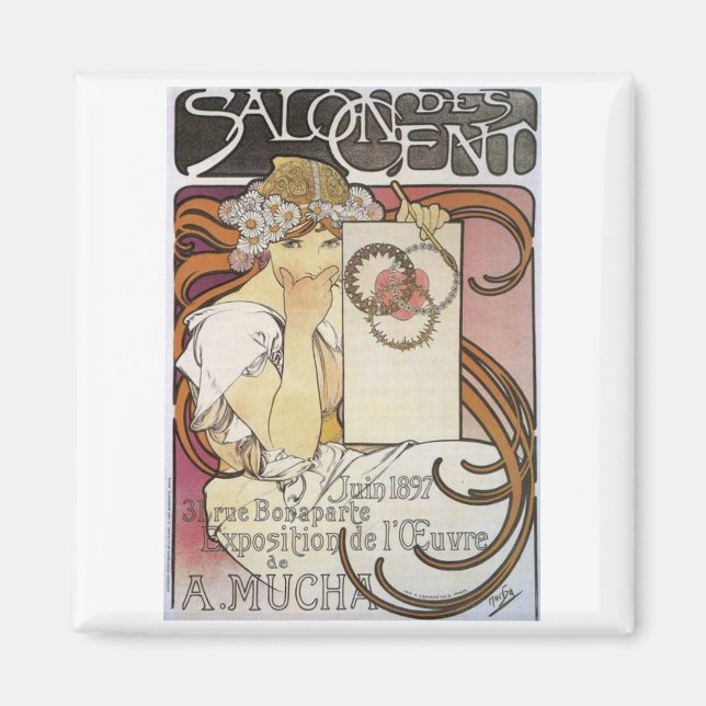 Salon des Cent. ~ Alphonse Mucha Magnet (Vorne)