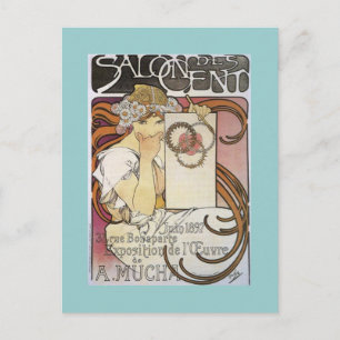 Salon des Cent. ~ Alphonse Mucha Postkarte