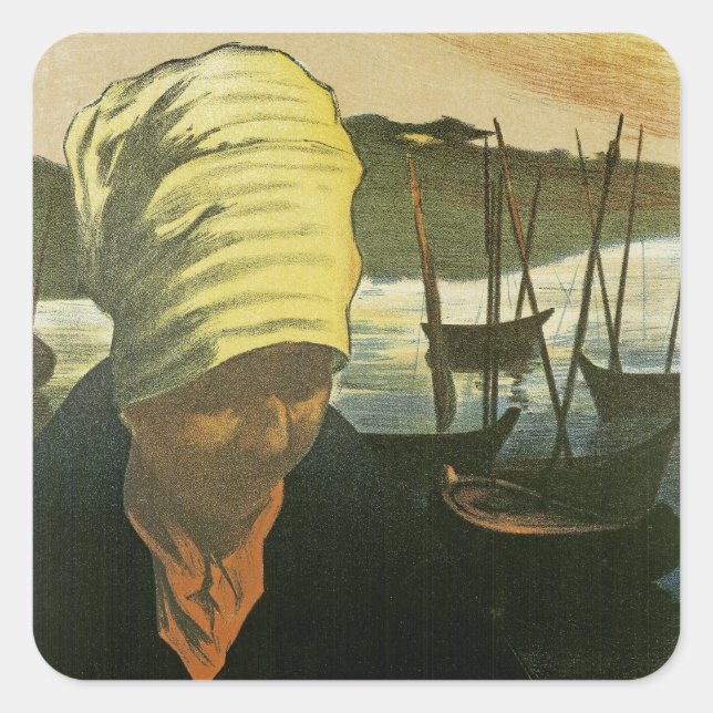 Salon Des Cent ~ Etudes de F. Gottlob Quadratischer Aufkleber (Vorderseite)