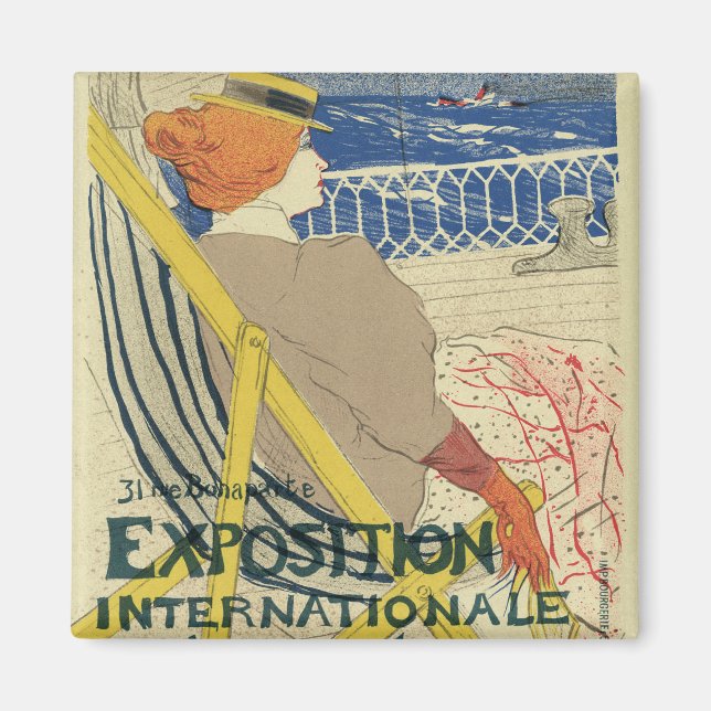 Salon des Cents by Toulouse Lautrec, Art Nouveau Magnet (Vorne)