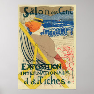 Salon des Cents by Toulouse Lautrec, Art Nouveau Poster