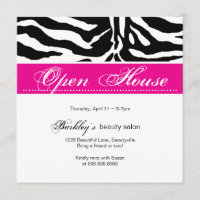 Salon-Einladungs-offenes Haus-Anzeigezebra-Rosa