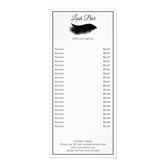 Salon Eye Lashes Flyer Rack Card Werbekarte (Vorne)