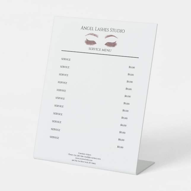 Salon Eye Lashes Rose Sockelschild (Vorderseite)