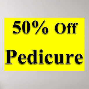 Salon-Friseur-Plakate 50% Rabatt Pediküre Gelb Poster