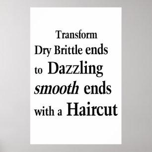 Salon-Friseur-Plakate verwandeln spröde Enden? Poster