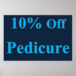 Salon-Friseurplakat 10% Rabatt auf Pediküre Blau  Poster