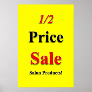 Salon-Friseurplakat 1/2 Preis Verkauf Produkte Poster