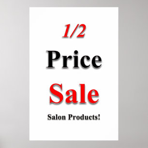 Salon-Friseurplakat 1/2 Preis Verkauf Produkte Poster