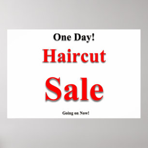 Salon-Friseurplakat 1-Tages-Haarschnittverkauf Poster