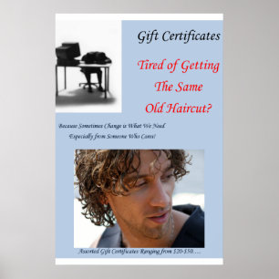 Salon-Friseurplakat Haarschnitt Geschenkgutscheine Poster